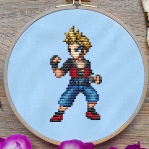 Final Fantasy Cross Stitch Pattern, Zell Cross Stitch, Game Cross Stitch, Anime Cross Stitch, Gaming Cross Stitch, Counted Cross Stitch, PDF