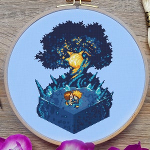 Final Fantasy Cross Stitch Pattern, Game Cross Stitch, Anime Cross Stitch, Yuna Cross Stitch, Tidus Cross Stitch, Kawaii Cross Stitch, PDF