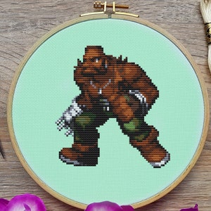 Final Fantasy Cross Stitch Pattern, Barret Cross Stitch, Anime Cross Stitch, Game Cross Stitch, Counted Cross Stitch, Kreuzstich, Cute, DMC