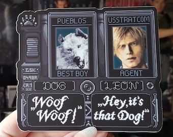 Sticker Resident Evil 4, sticker Leon Kennedy, sticker pixelart, sticker hond, sticker game, game sticker, game sticker, anime sticker, grappige sticker
