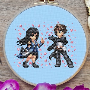 Final Fantasy Kreuzstichmuster, Squall Kreuzstich, Rinoa Kreuzstich, Spiel Kreuzstich, Anime Kreuzstich, Kreuzstich PDF, Kawaii