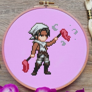 Anime Cross Stitch Pattern, Levi Cross Stitch, Japan Cross Stitch, Anime Cross Stitch, Manga Cross Stitch Funny Cross Stitch, Counted, PDF