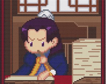 Anime Cross Stitch Pattern, Funny, Pixel, Chibi, (PDF)