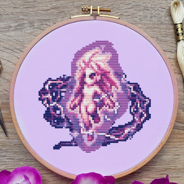 Final Fantasy Cross Stitch Pattern, Terra Cross Stitch, Game Cross Stitch, Anime Cross Stitch, Cute Cross Stitch, Counted Cross Stitch, PDF