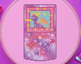 Galaxy Game Boy Cross Stitch Pattern, Dragon Cross Stitch, Gaming Cross Stitch, Game Cross Stitch, Anime Cross Stitch, Counted. PDF, DMC