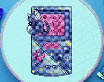 Dragonair Game Boy Cross Stitch Pattern, Pixel Cross Stitch, Galaxy Cross Stitch, Game Cross Stitch, Anime Cross Stitch, Counted. PDF, DMC
