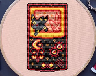 Umbreon Game Boy Cross Stitch Pattern, Pixel Cross Stitch, Game Cross Stitch, Gaming Cross Stitch, Anime Cross Stitch, Counted. PDF, DMC