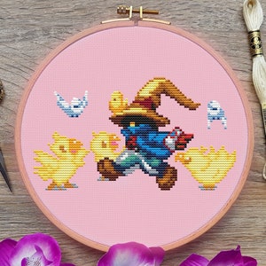 Final Fantasy Cross Stitch Pattern, Vivi Cross Stitch, Chocobo Cross Stitch, Game Cross Stitch, Cute Cross Stitch, Counted Cross Stitch, PDF