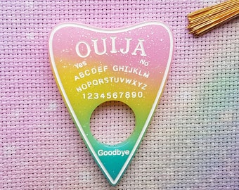 Porta-aghi in resina Ouija, strega, pastello, punto croce, magnete