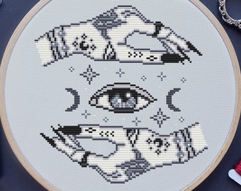Witchy Cross Stitch Pattern, Gothic, (PDF)