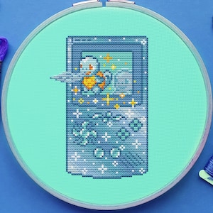 Squirtle Game Boy Cross Stitch Pattern, Kawaii Cross Stitch, Galaxy Cross Stitch, Game Cross Stitch, Anime Cross Stitch, Counted. PDF, DMC