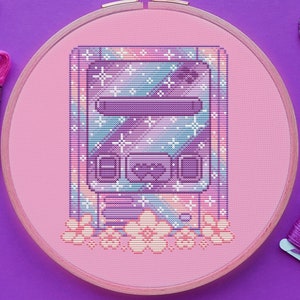 SNES Cross Stitch Pattern, Galaxy Cross Stitch, Pastel Cross Stitch, Kawaii Cross Stitch, Anime Cross Stitch, Gaming, Counted, PDF, DMC