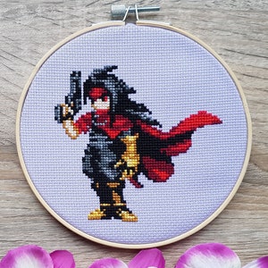 Final Fantasy Cross Stitch Pattern, Vincent Cross Stitch, Game Cross Stitch, Anime Cross Stitch, Kreuzstich, Cute Cross Stitch, Kawaii, DMC