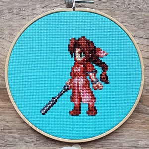 Final Fantasy Cross Stitch Pattern, Aerith Cross Stitch Pattern, Game Cross Stitch, Anime Cross Stitch, Kreuzstich, Counted Cross Stitch