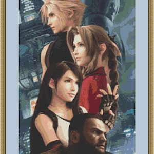 Final Fantasy Cross Stitch Pattern, Final Fantasy 7 Remake, Cross Stitch, Game Cross Stitch, Anime Cross Stitch, Kreuzstich, Cute, Kawaii