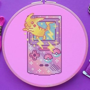 Galaxy Game Boy Cross Stitch Pattern, Console Cross Stitch, Pixel Cross Stitch, Game Cross Stitch, Anime Cross Stitch, Counted. PDF, DMC