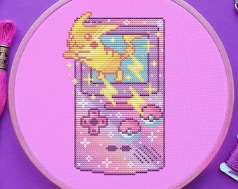 Galaxy Game Boy Cross Stitch Pattern, Console Cross Stitch, Pixel Cross Stitch, Game Cross Stitch, Anime Cross Stitch, Counted. PDF, DMC