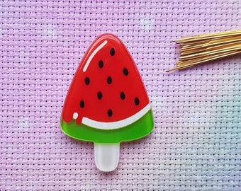 Ice Cream Needle Minder, Resin Needle Minder, Anime Needle Minder, Kawaii Needle Minder, Melon, Cross Stitch, Embroidery, Kreuzstich