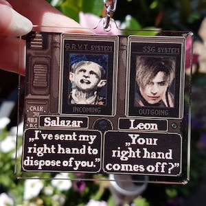 Resident Evil 4 Keychain, Leon Kennedy Keychain, Pixel Art Keychain, Funny Keychain, Gaming Keychain, Acrylic Keychain, Gamer Gift, Funny