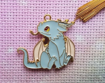 Dragon Needle Minder, Enamel Needle Minder, Cross Stitch, Embroidery, Needle Magnet, Cute Needle Minder, Kawaii Needle Minder, Anime