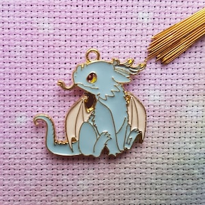 Dragon Needle Minder, Enamel Needle Minder, Cross Stitch, Embroidery, Needle Magnet, Cute Needle Minder, Kawaii Needle Minder, Gift