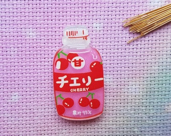 Japanese Drink Resin Needle Minder, Cross Stitch, Magnet