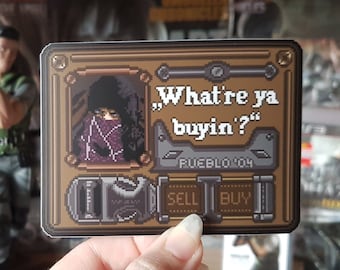 Resident Evil 4 Sticker, Merchant Sticker, Pixel Sticker, Horror Sticker, Game Sticker, Gaming Sticker, Anime Sticker, Funny Sticker