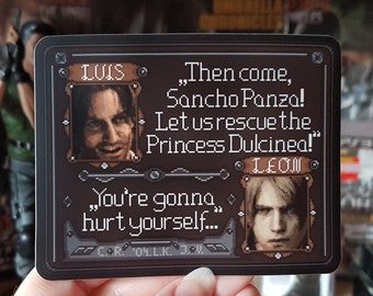 Sticker Resident Evil 4 remake, sticker Leon Kennedy, pixelsticker, lustiger sticker, horror, game sticker, game sticker, anime sticker