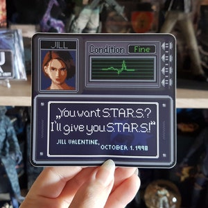 Resident Evil-sticker, Jill Valentine-sticker, pixelsticker, horrorsticker, gamesticker, gamingsticker, animesticker, Leon Kennedy