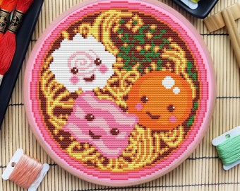 Ramen Cross Stitch Pattern, Japan, Food, (PDF)