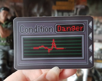 Resident Evil Danger Sticker, Gaming, Pixel Art, Vinyl