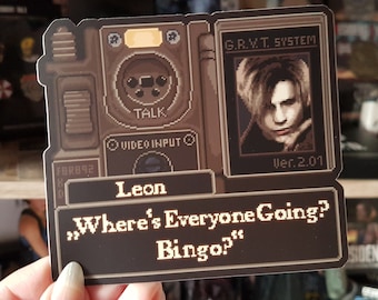 Resident Evil 4 Sticker, Leon Kennedy Sticker, Pixel Art Sticker, Horror Sticker, Game Sticker, Gaming Sticker, Anime Sticker, Remake, Funny