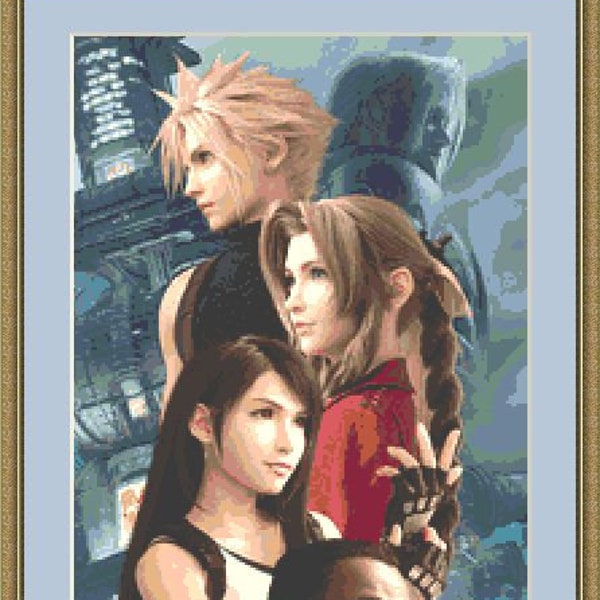 Final Fantasy Cross Stitch Pattern, Final Fantasy 7 Remake, Cross Stitch, Game Cross Stitch, Anime Cross Stitch, Kreuzstich, Cute, Kawaii