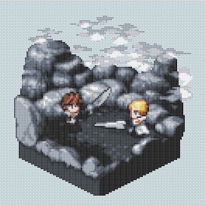 Final Fantasy 8 Diorama Kreuzstichmuster, Squall Kreuzstich, Seifer Kreuzstich, Spiel Kreuzstich, Anime Kreuzstich, gezählt, PDF