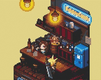 Final Fantasy Cross Stitch Pattern, Cloud Cross Stitch, Tifa Cross Stitch, Game Cross Stitch, Anime Cross Stitch, Gaming Cross Stitch, PDF