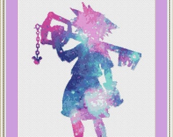 Kingdom Hearts Cross Stitch Pattern, Galaxy Cross Stitch, Sora Cross Stitch, Game Cross Stitch, Anime Cross Stitch, Counted Cross Stitch