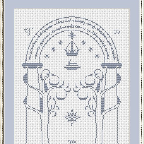 Gates of Moria Cross Stitch Pattern, Lord of the Rings Cross Stitch Pattern, Hobbit Cross Stitch Pattern, Counted Cross Stitch, Kreuzstich