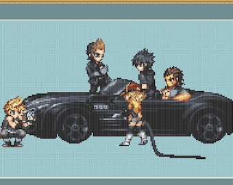 Final Fantasy Cross Stitch Pattern, Game Cross Stitch, Anime Cross Stitch, Prompto Cross Stitch, Noctis Cross Stitch, Counted Cross Stitch