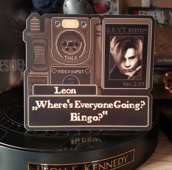 Resident Evil 4 Sticker, Leon Kennedy Sticker, Pixel Art Sticker