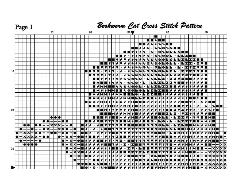 Cat Cross Stitch Pattern, Book, Pastel, Galaxy, Cute, Kawaii, Funny