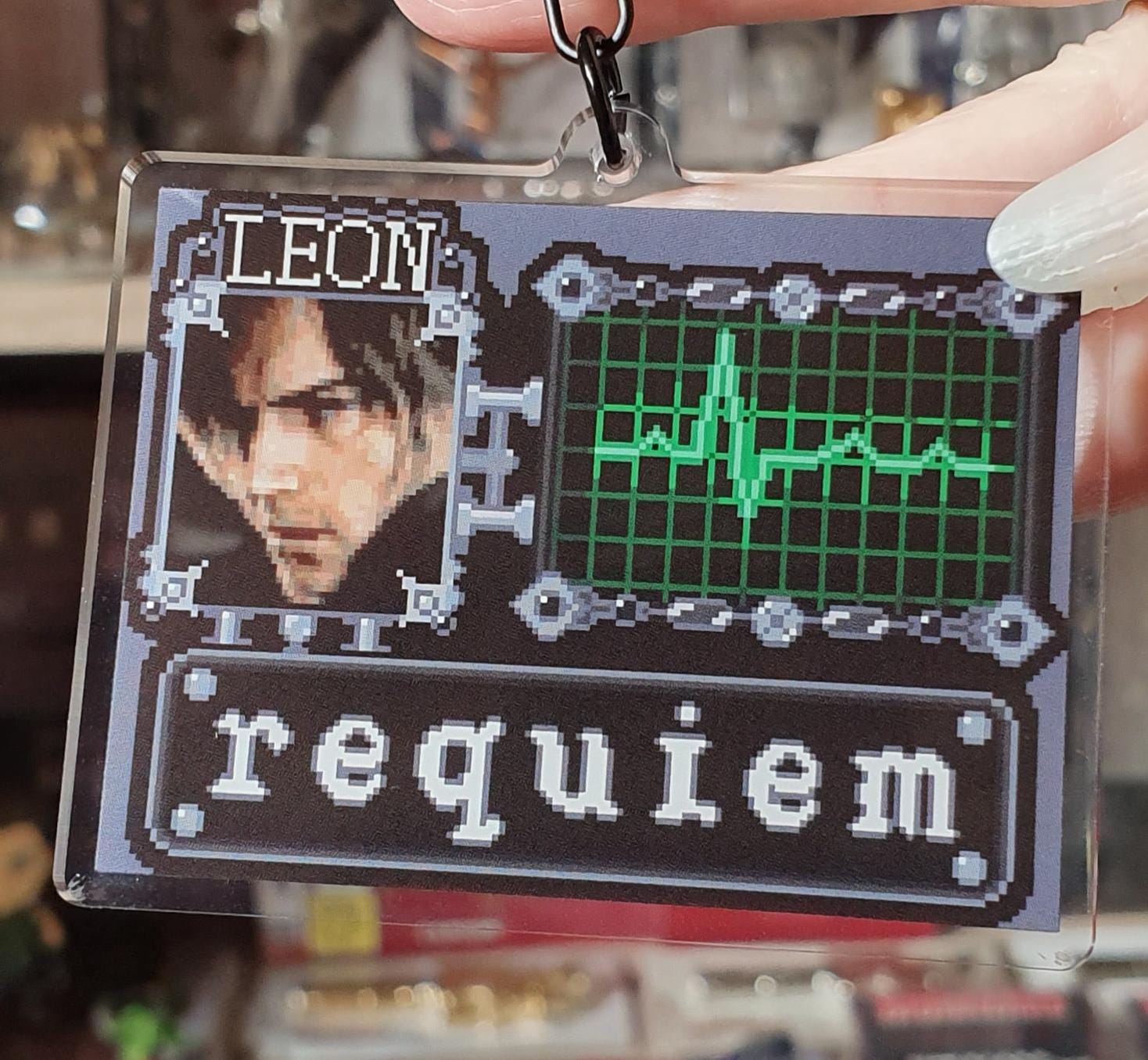 Resident Evil Requiem Keychain, Leon Kennedy, Acrylic, Gaming, Bag