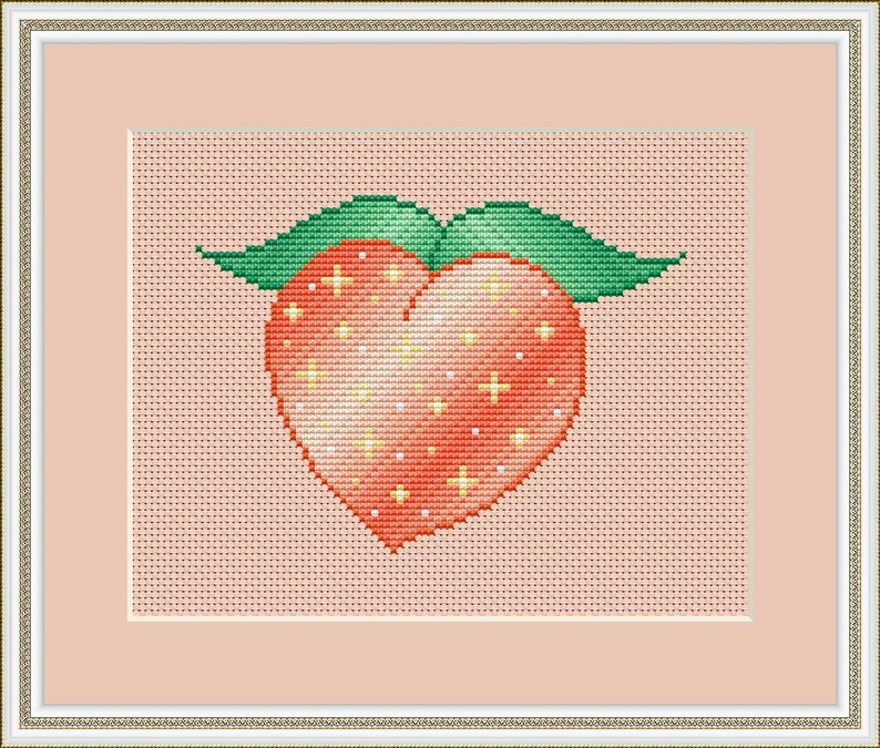 Galaxy Peach Cross Stitch Pattern Pastel Cross Stitch Kawaii Etsy