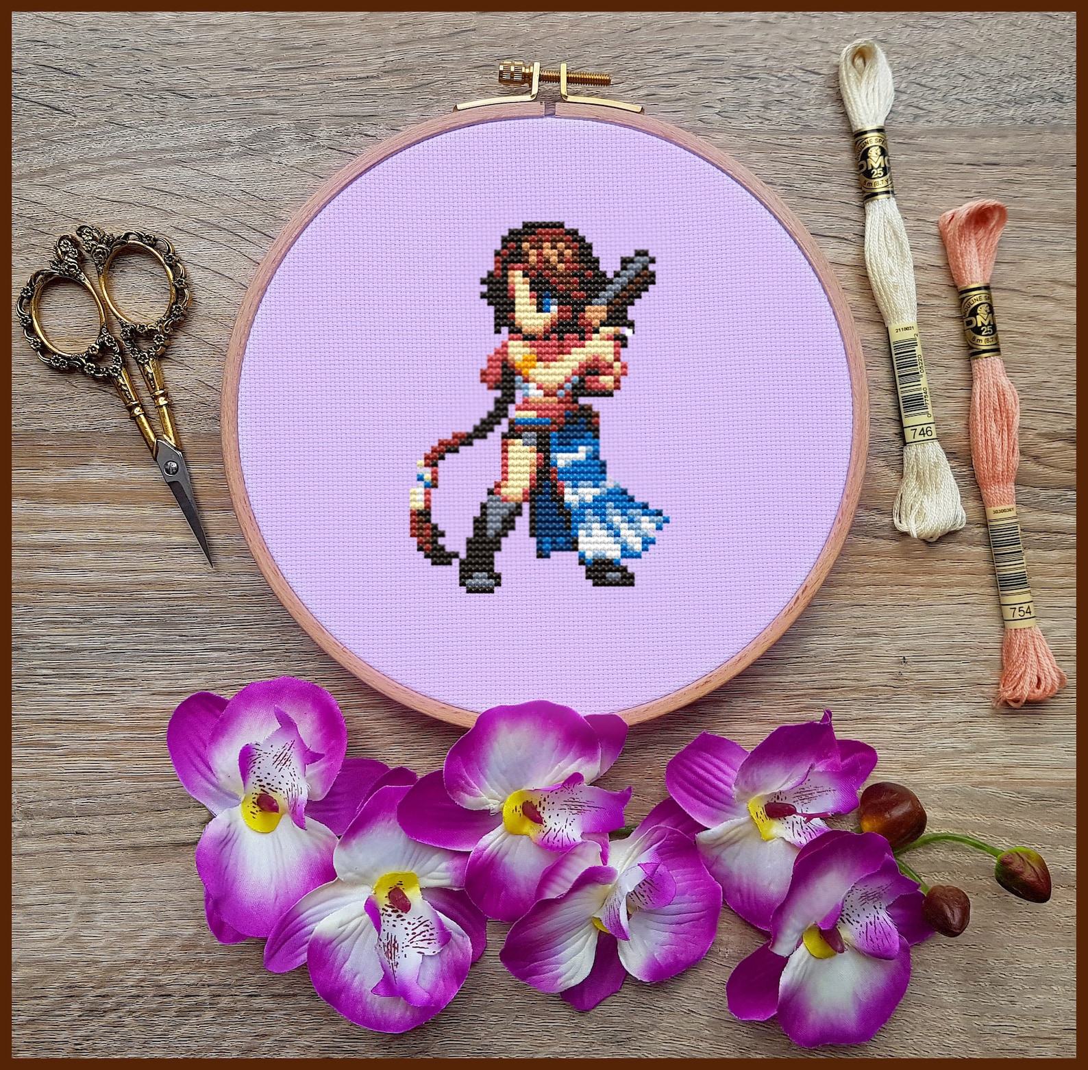 Final Fantasy Cross Stitch Pattern Yuna Cross Stitch Game Etsy