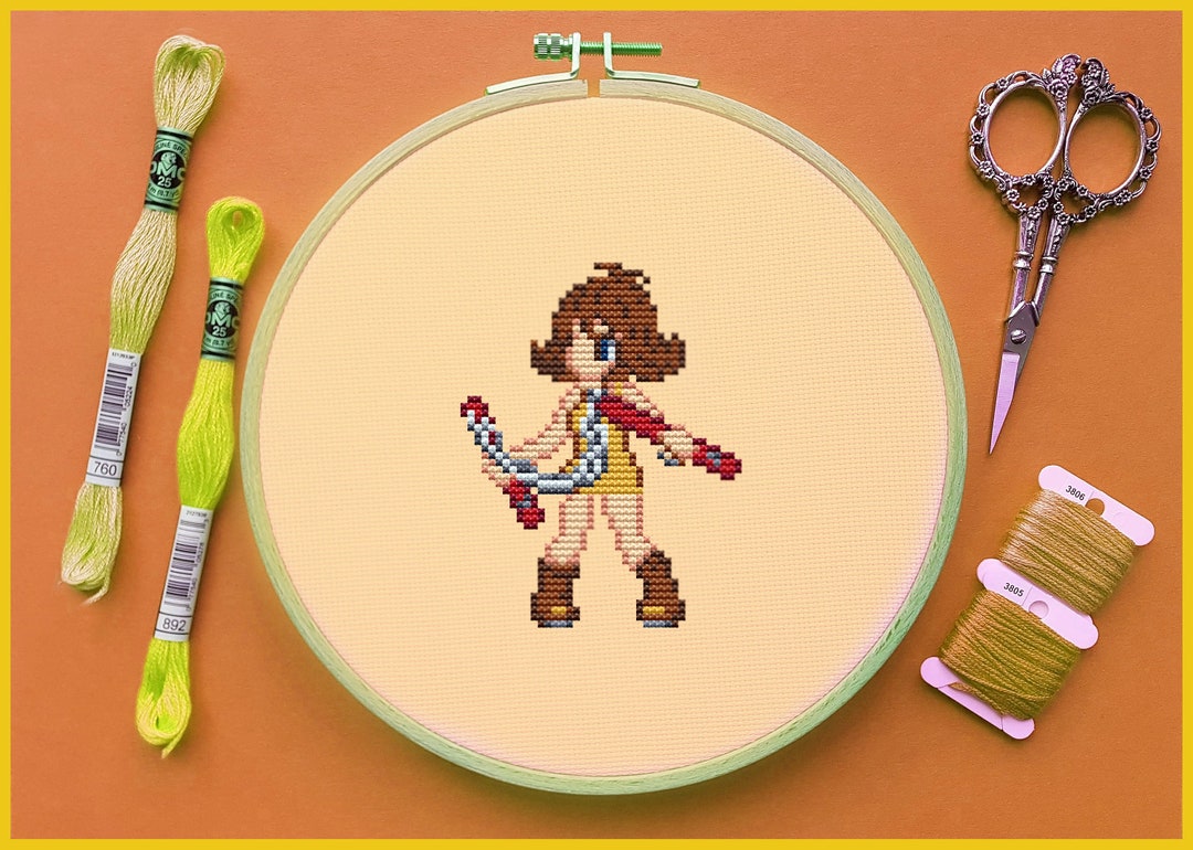 Final Fantasy Cross Stitch Pattern, Selphie Cross Stitch, Game Cross