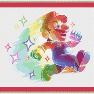 Mario Cross Stitch Pattern, Galaxy Cross Stitch, Gaming Cross Stitch, Game Cross Stitch, Anime Cross Stitch, Counted Cross Stitch, PDF