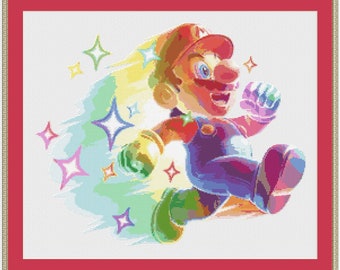 Mario Cross Stitch Pattern, Galaxy Cross Stitch, Gaming Cross Stitch, Game Cross Stitch, Anime Cross Stitch, Counted Cross Stitch, PDF