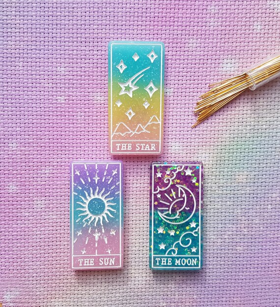 Tarot Card Needle Minder Set Resin Needle Minder Witch Etsy