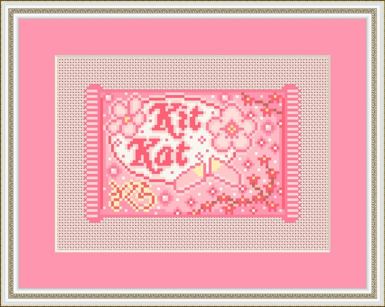Kit kat cross stitch pattern japan cross stitch food cross etsy