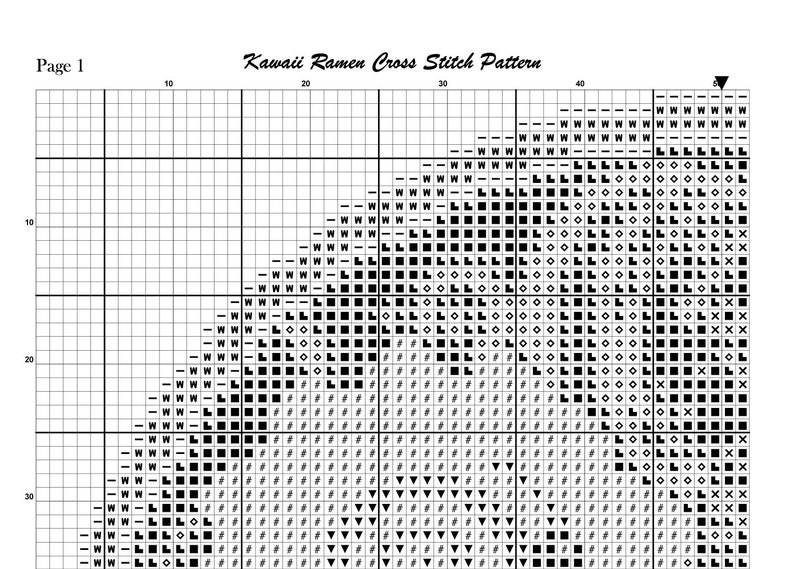 Ramen Cross Stitch Pattern, Japan Cross Stitch, Kawaii Cross Stitch, Food Cross Stitch, Anime Cross Stitch, Funny Cross Stitch, Counted, PDF image 3