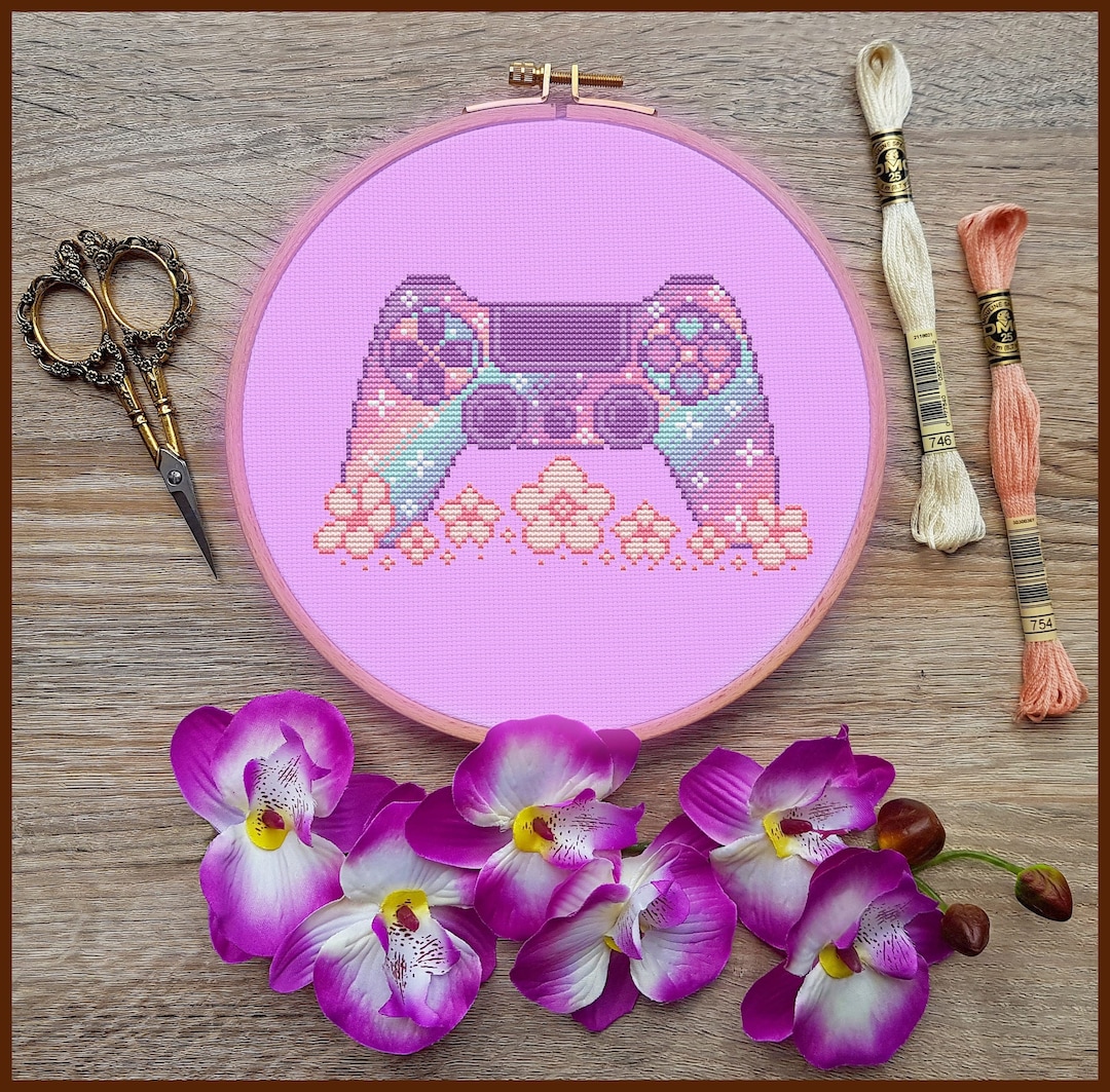 Playstation Cross Stitch Pattern, Controller Cross Stitch, Galaxy Cross